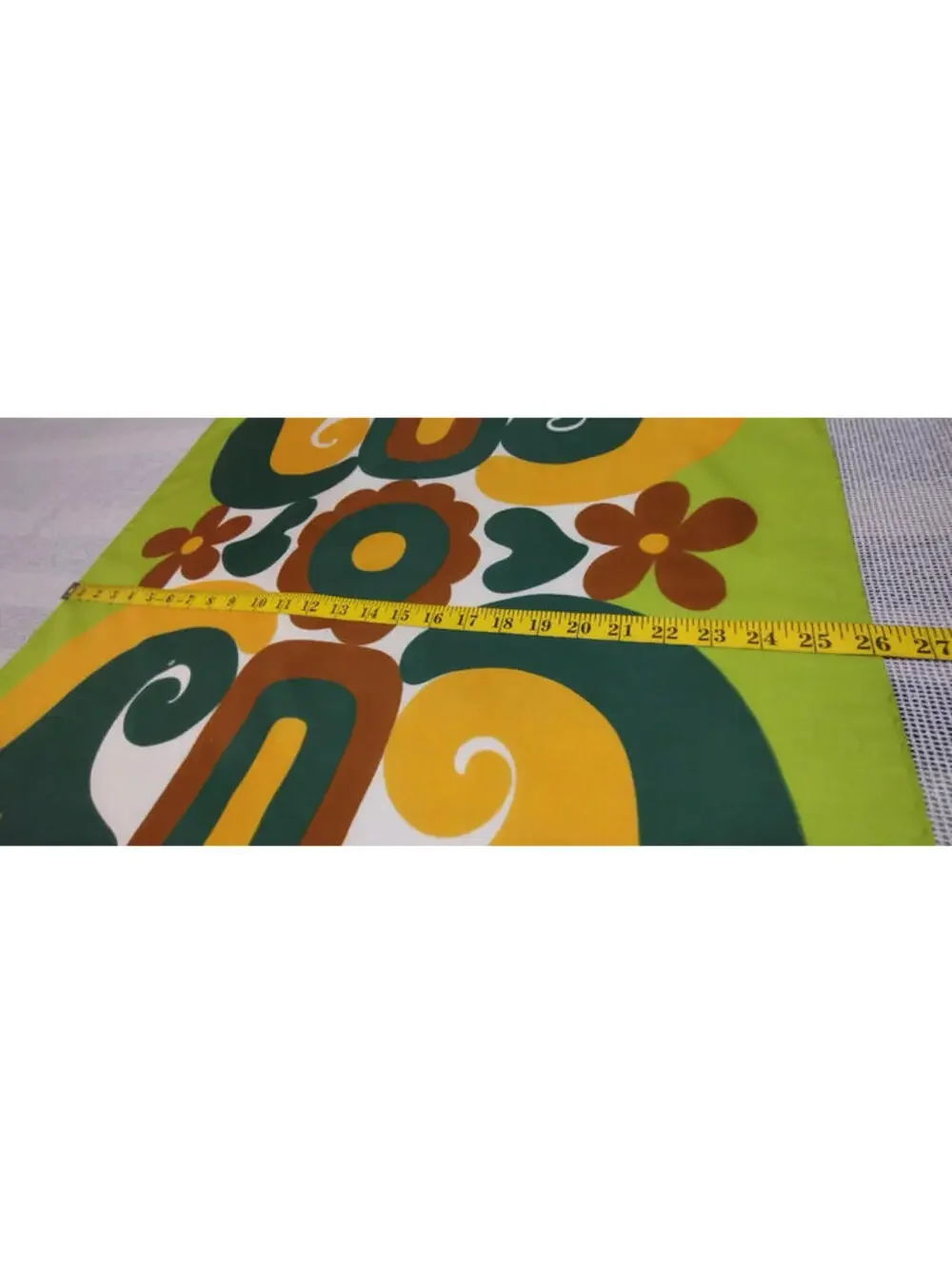 Vintage Ponte Tresa PSYCHEDELIC Scarf Mustard Green Jade MID CENTURY MODERN MOD